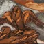 Gaston SUISSE (1896-1988) - Aigles sur un promontoire.